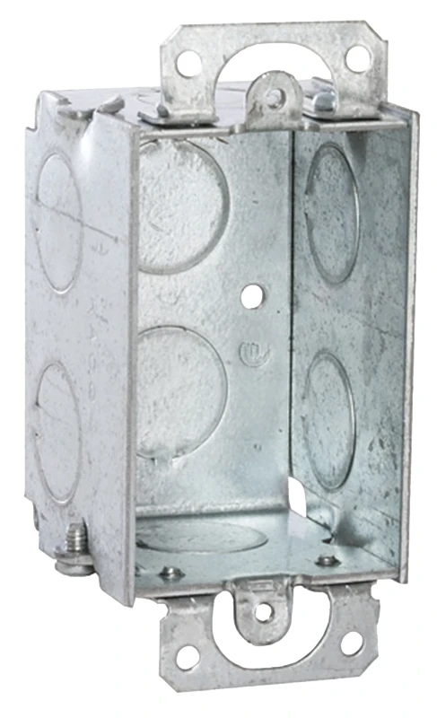 10 Cubic Inch Rectangle Steel 1 Gang Switch Box Gray 4-1/4 In.