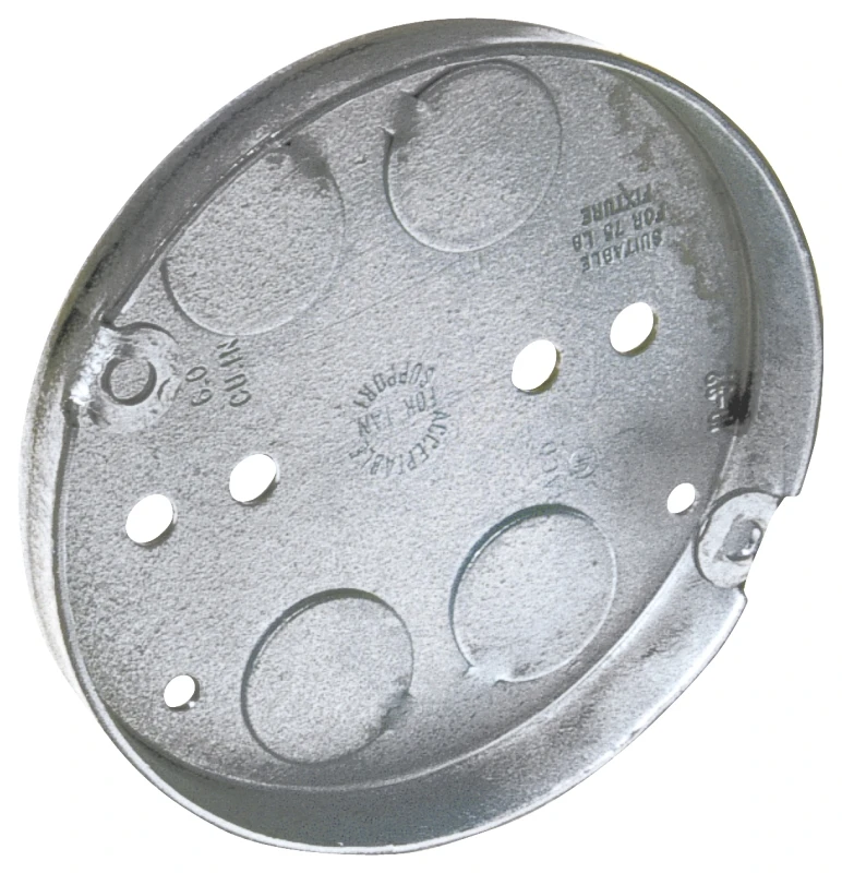 4 In. W. 8 Cu. In. Round Ceiling Fan Box, Ul Listed