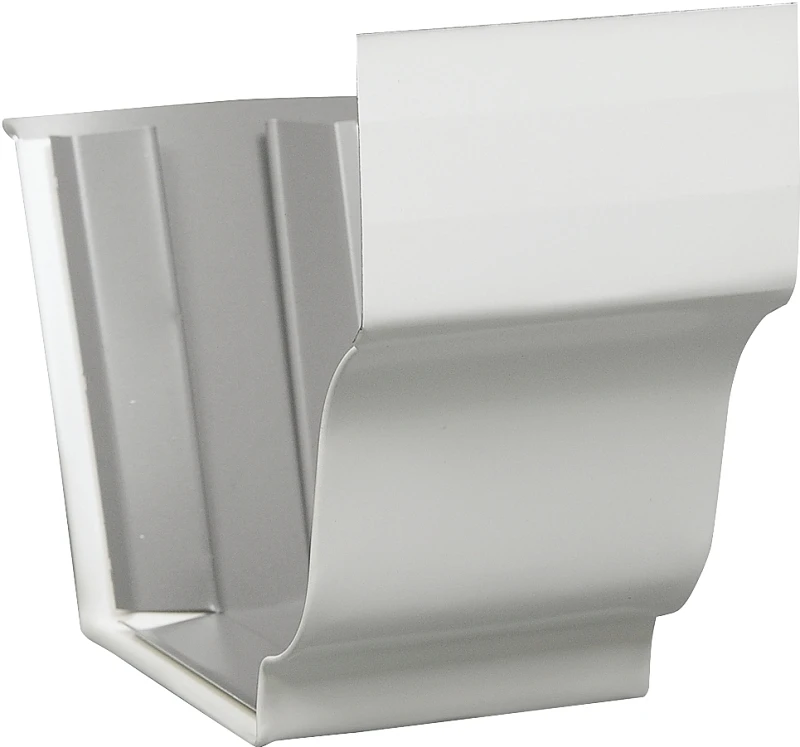 Gutter Slip Joint Connector, White Aluminum, 5 In.