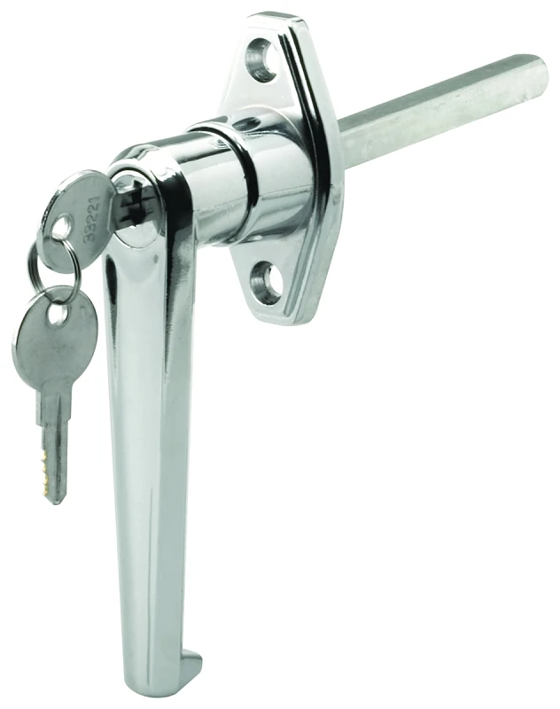 Keyed Garage Door Handle Lock, Diecast Zinc Construction, Chrome Plated Finish