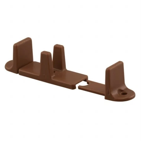 Bypass Sliding Door Guide, Adjustable, Dark Brown Plastic, 1 In. High, 2-Pk.