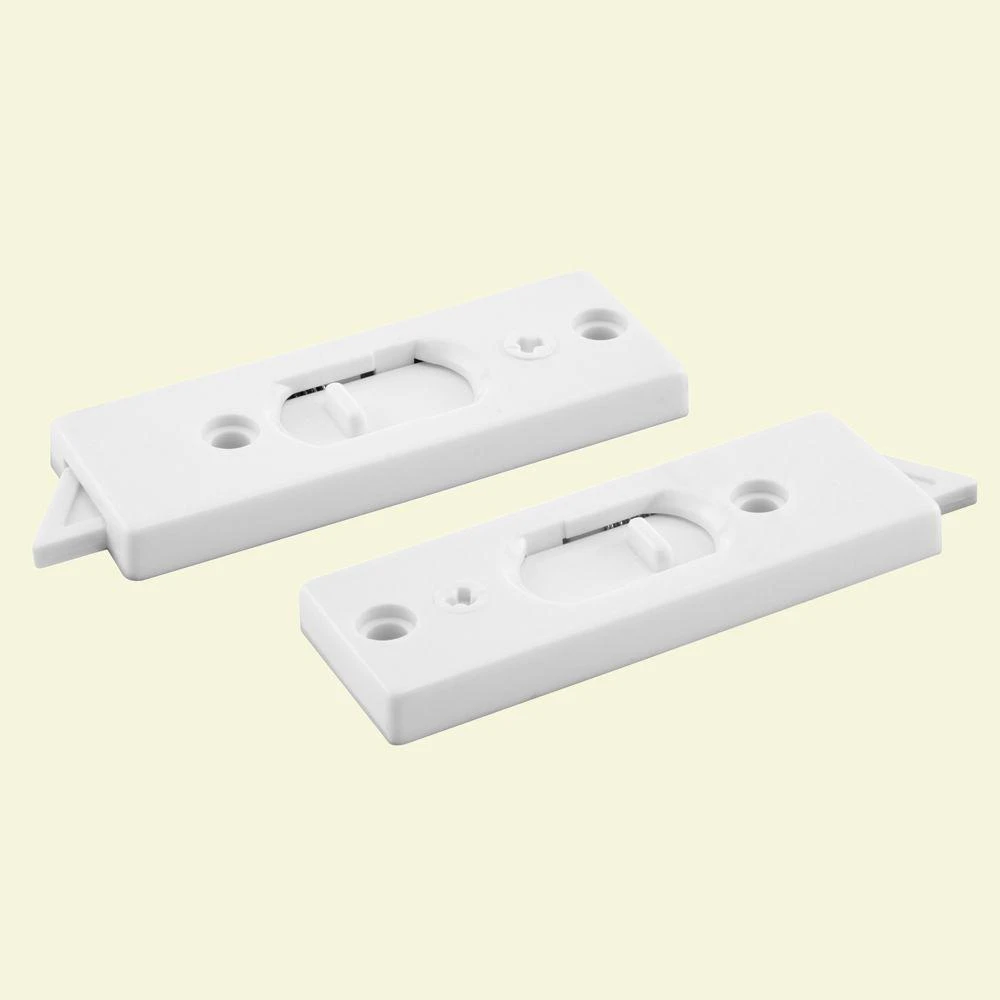 Tilt Latch for Verticle Sliding Windows, Spring-Loaded, White Plastic, 2-15/16 In., 2-Pk.