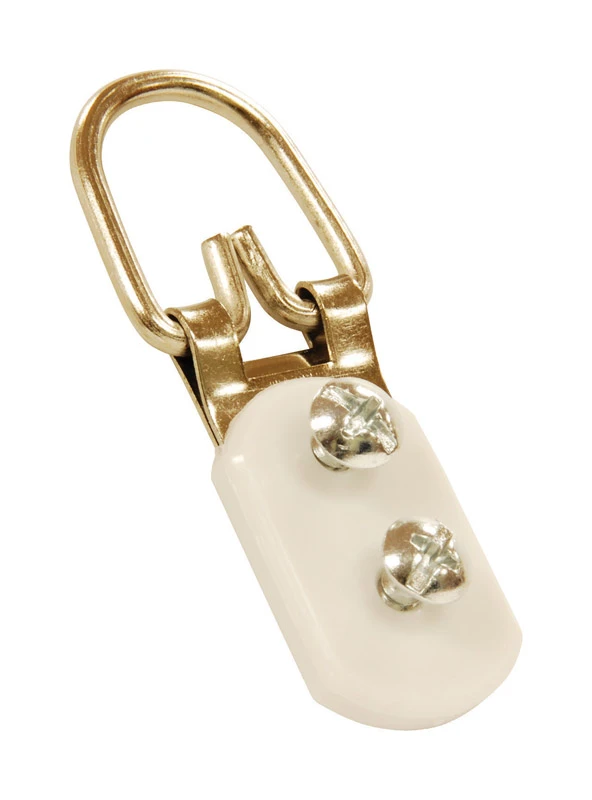 Ready Screw D-Ring Picture Hanger, 2 Hole, Brass-Plated, 2-Pk.