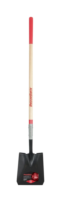 48 In. Wood Handle Cushion Grip Square Point Shovel With Steel Blade