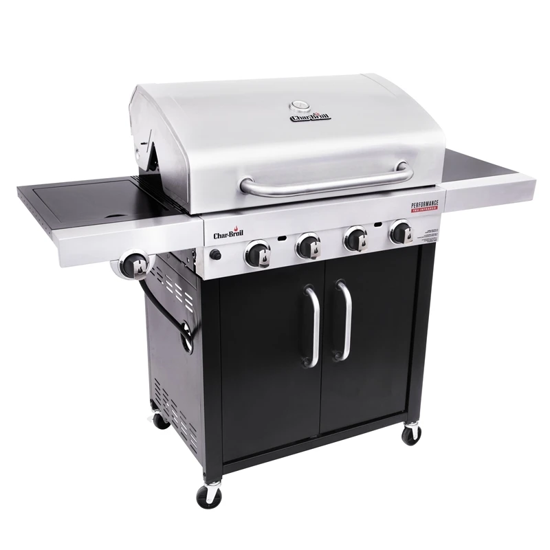 Performance TRU-Infrared Gas Grill with Side Burner, Four Burners, 27,000 BTU, 500 Square Inch Cooking Area
