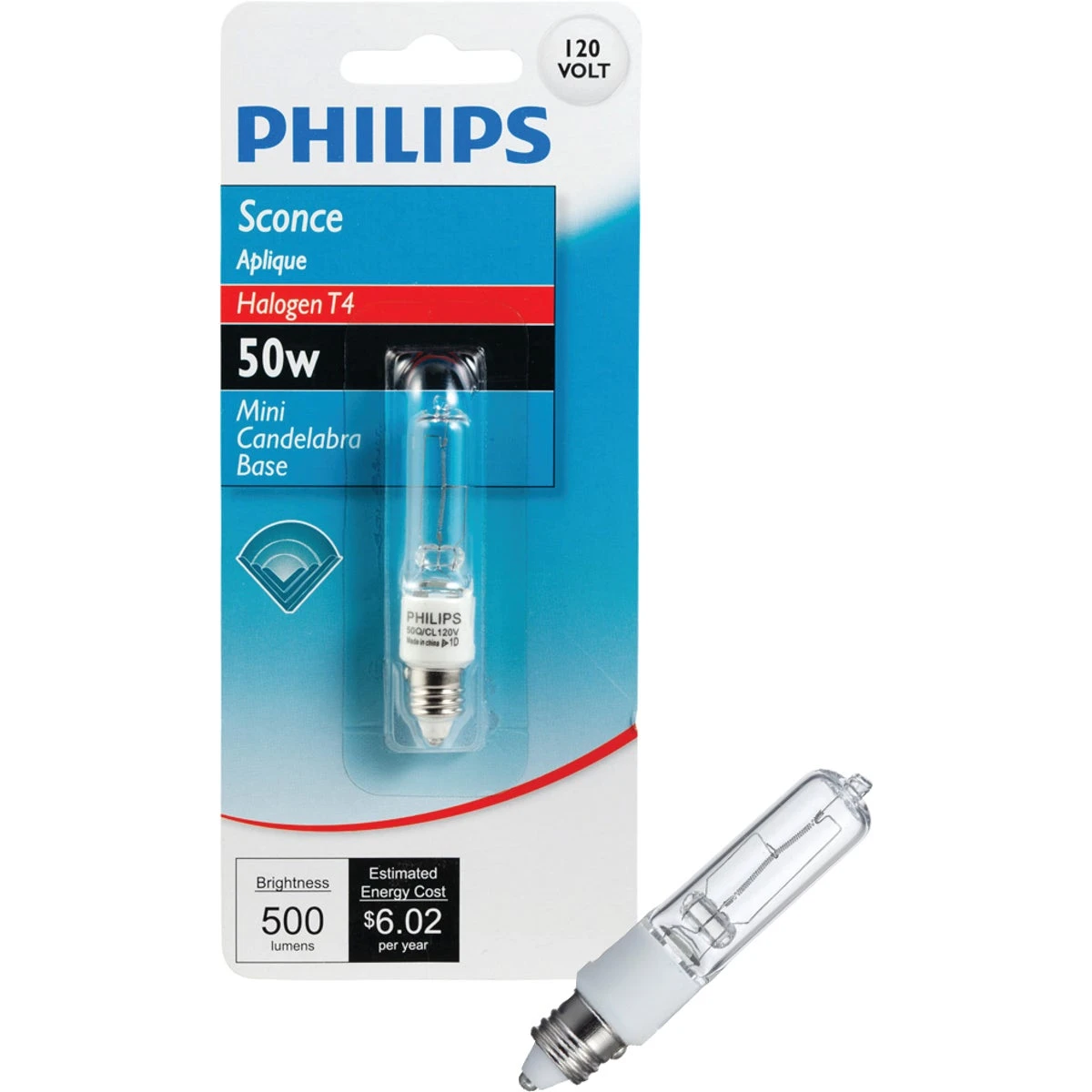 50w 120v Clear Mini-can Base T4 Halogen Light Bulb - Dimmable