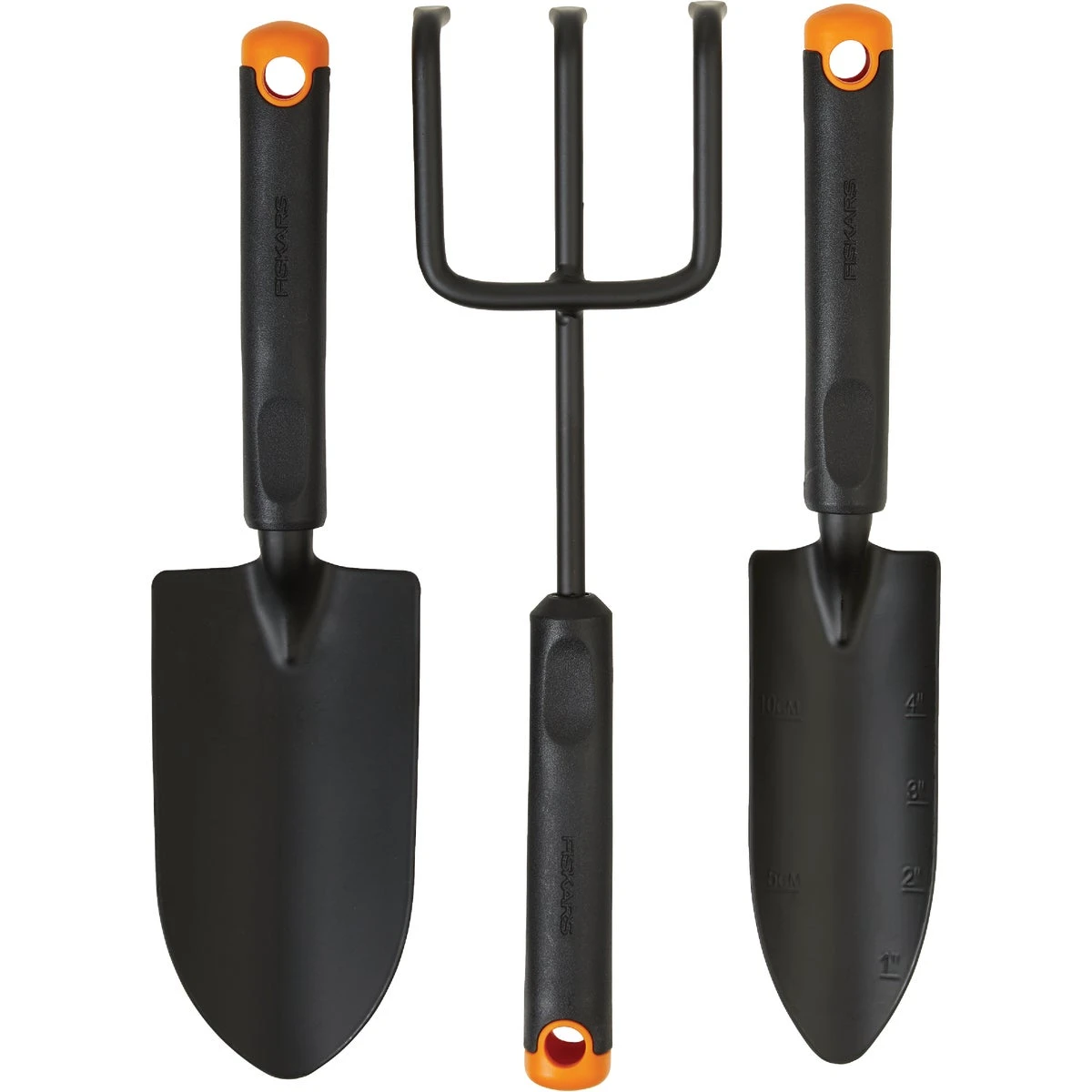 3-piece Steel Garden Tool Set - Trowel, Transplanter, Cultivator