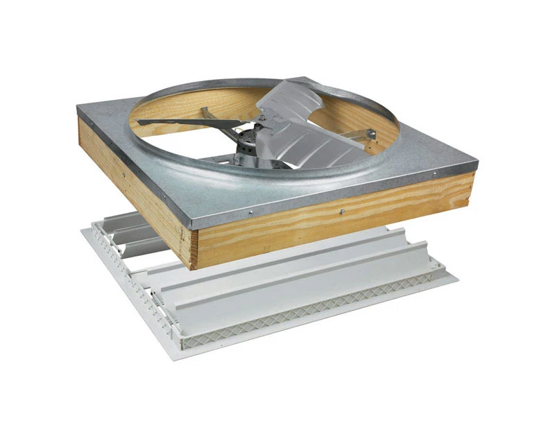 24 In. H X 27 In. W X 27 In. L Silver Aluminum/steel Belt Drive Whole House Fan