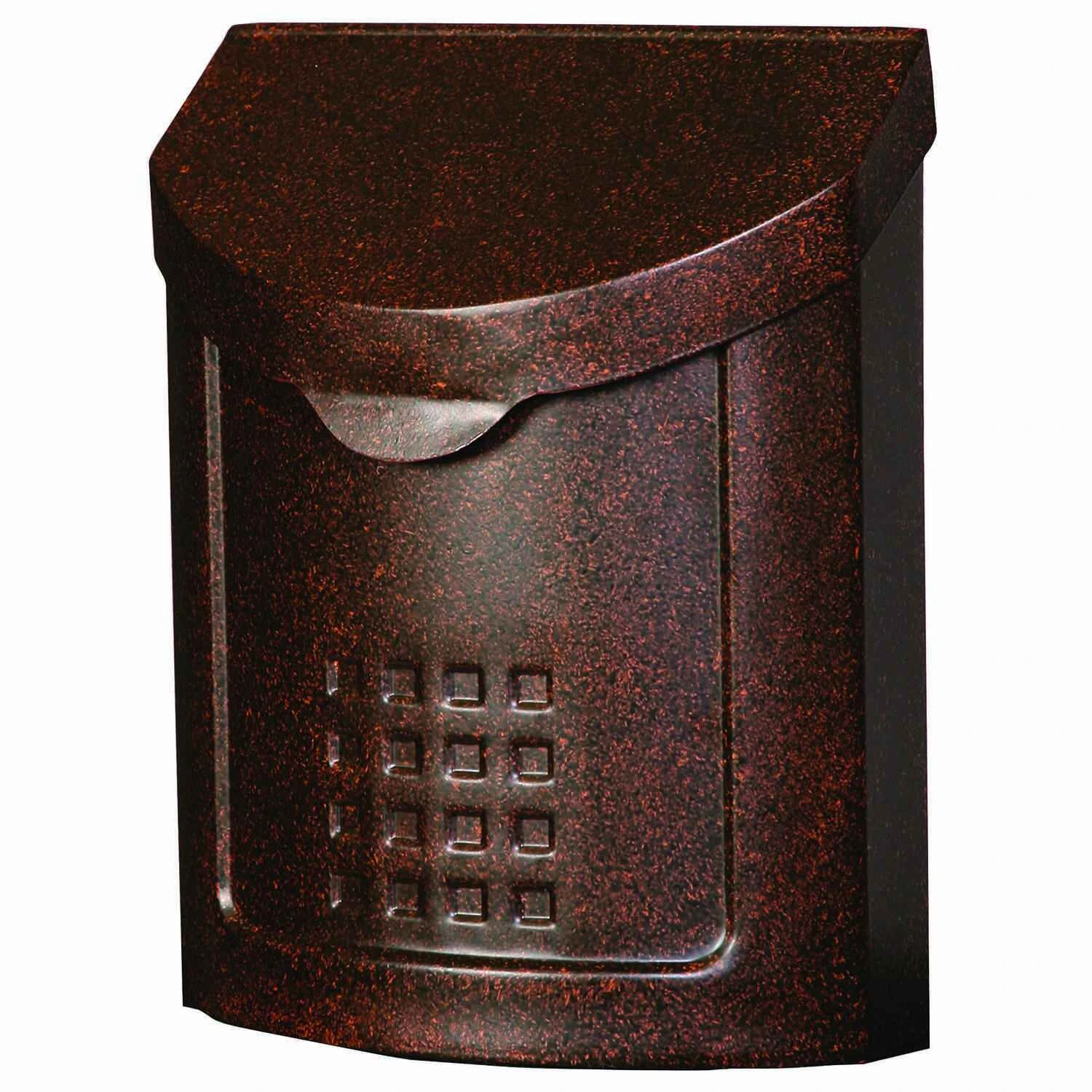 Lockhart Wall-Mount Locking Mailbox in Aged Copper Steel Finish