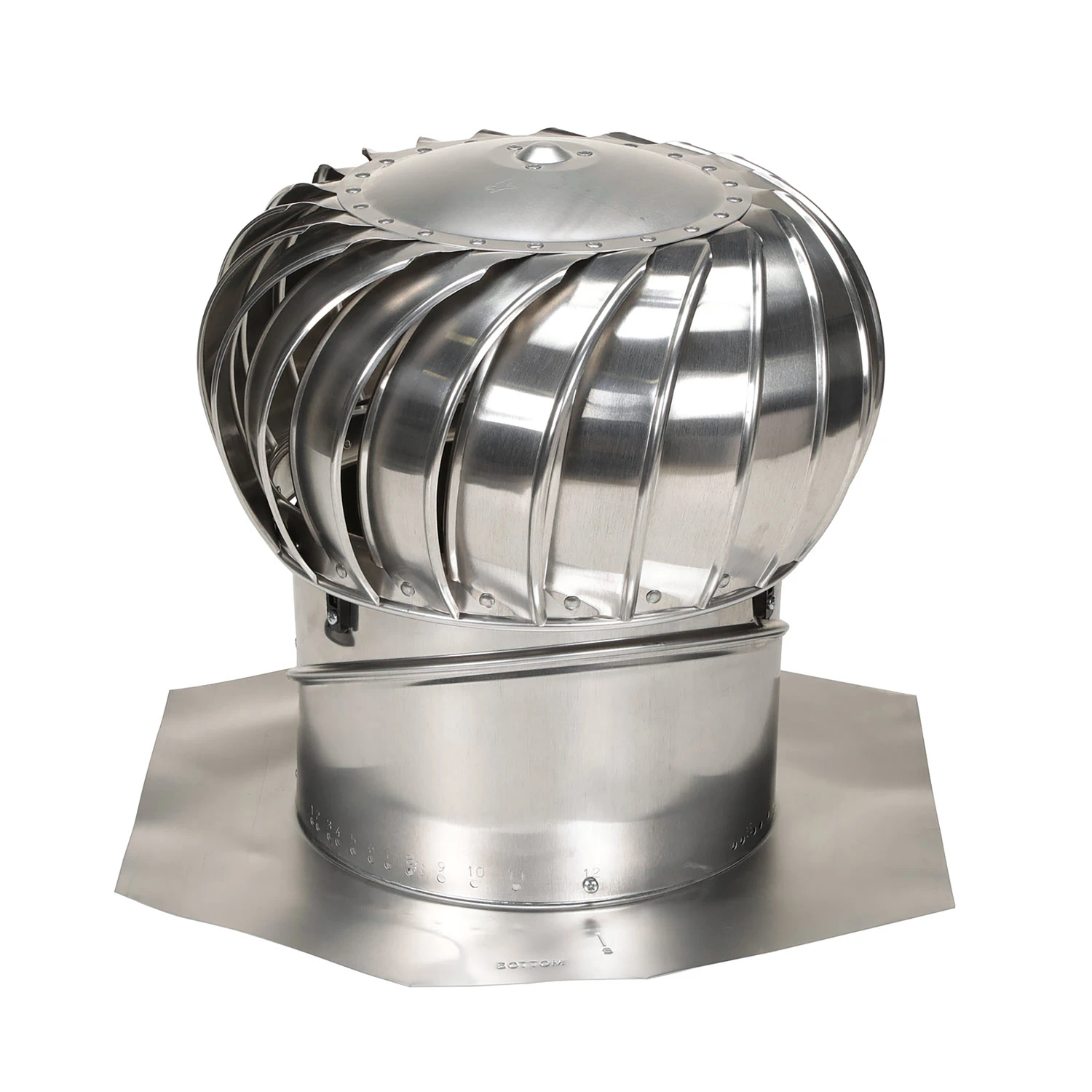 14 In. Aluminum Internally Braced Wind Turbine Attic Vent For Roofs