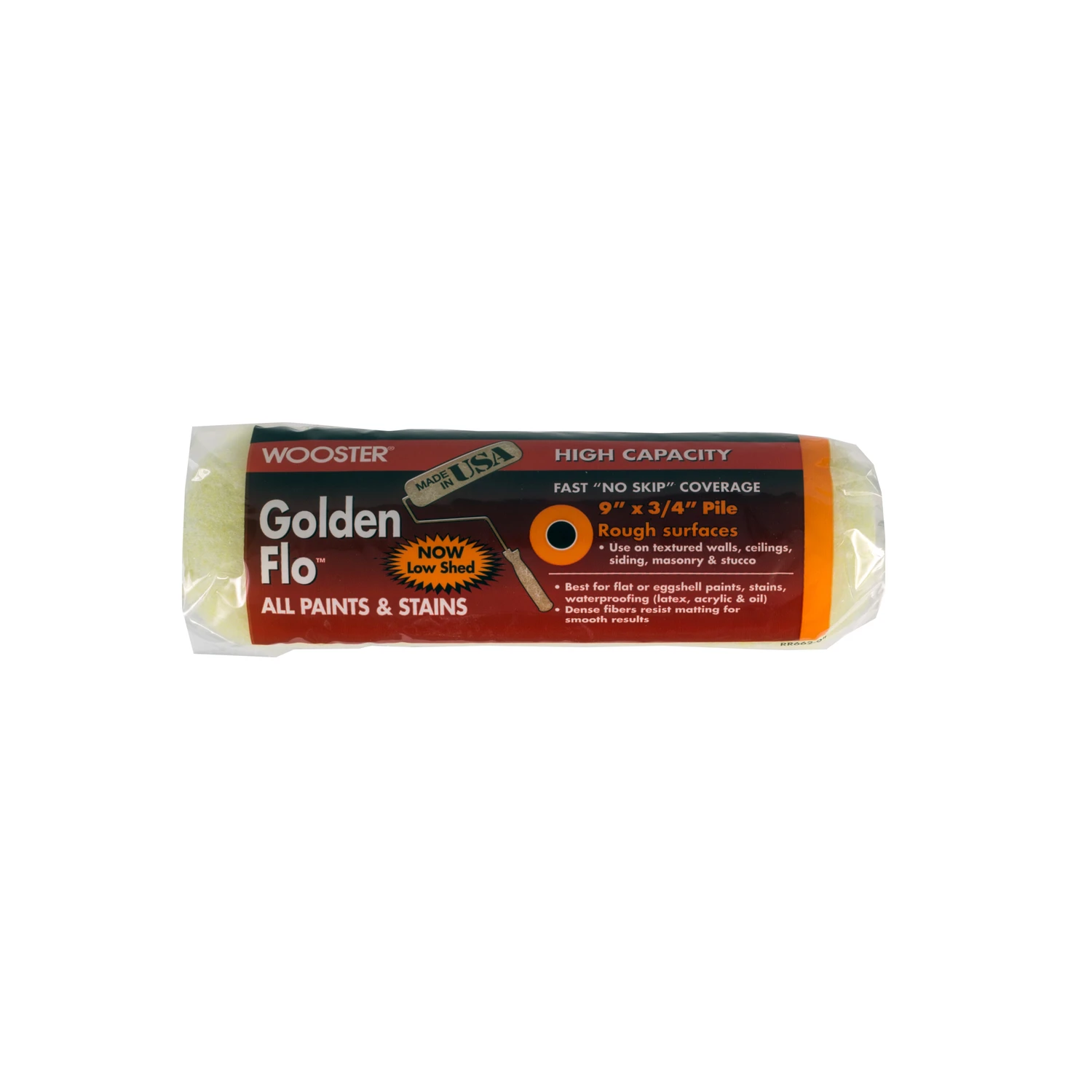 Golden Flo Paint Roller Cover, Yellow Knit, 3/4-In. Nap, 9-In.