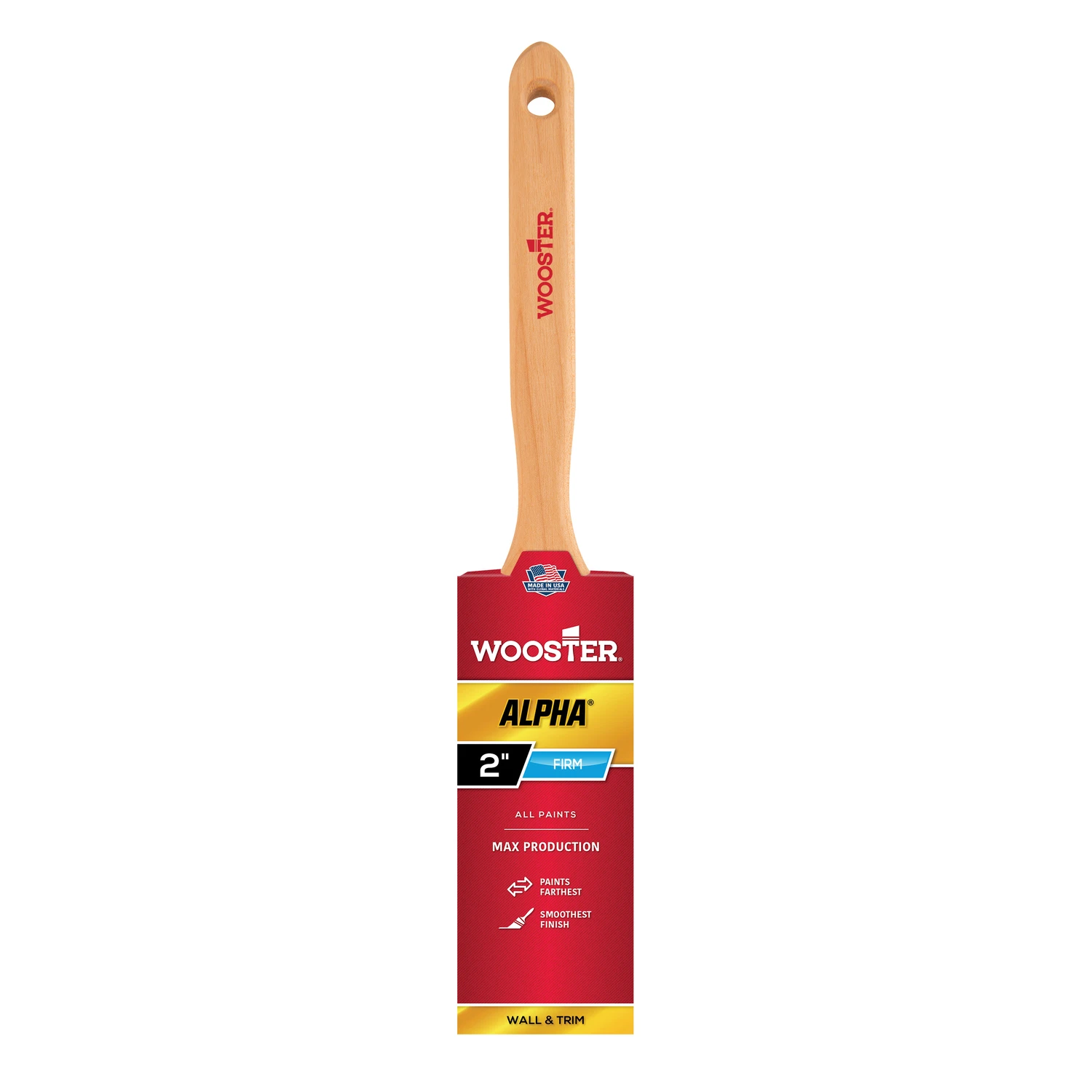 Alpha Flat Sash Paint Brush, 2 Inch, High-Quality Bristles for Smooth Finish