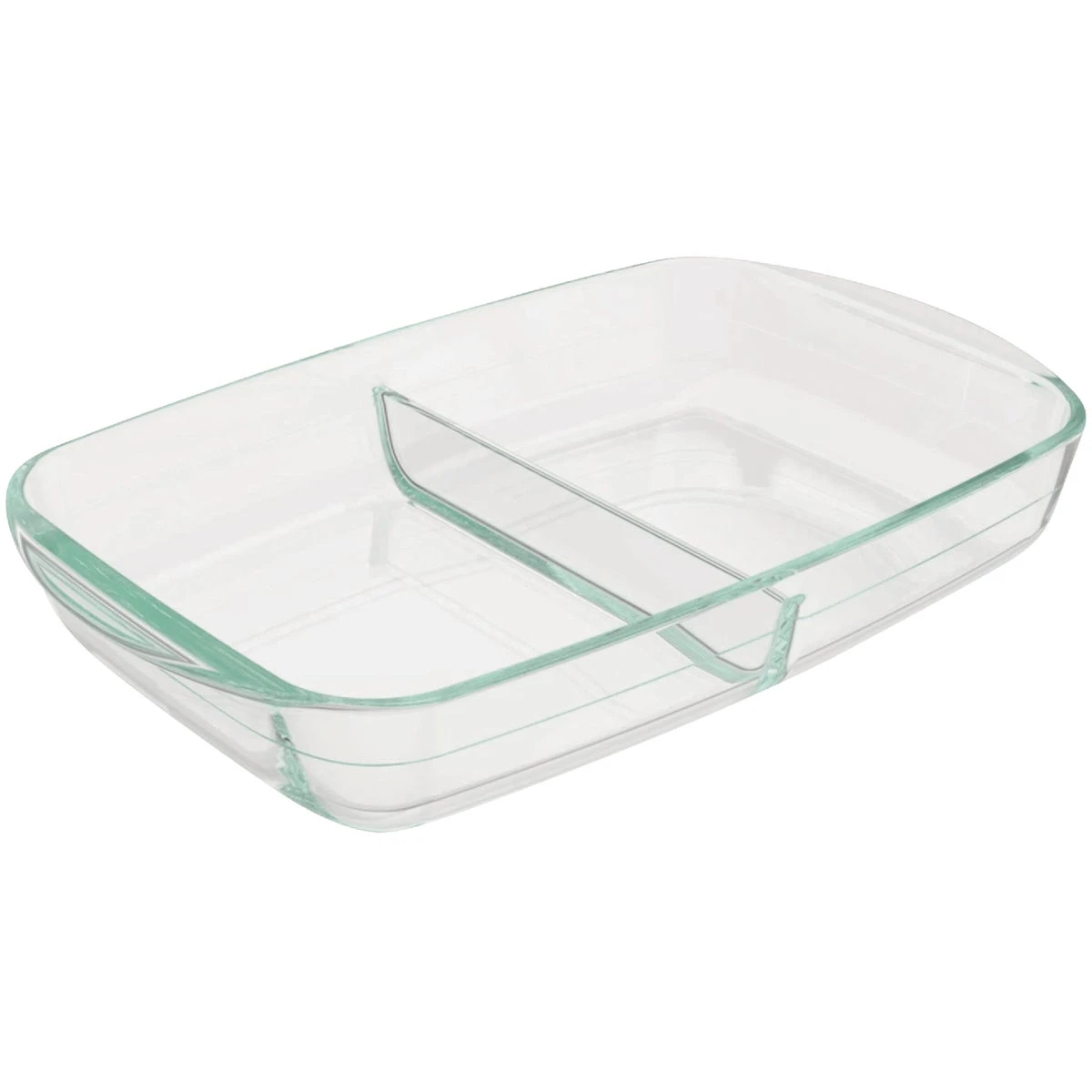 Glass Bakeware, 2 Compartments, 8 x 12 In.
