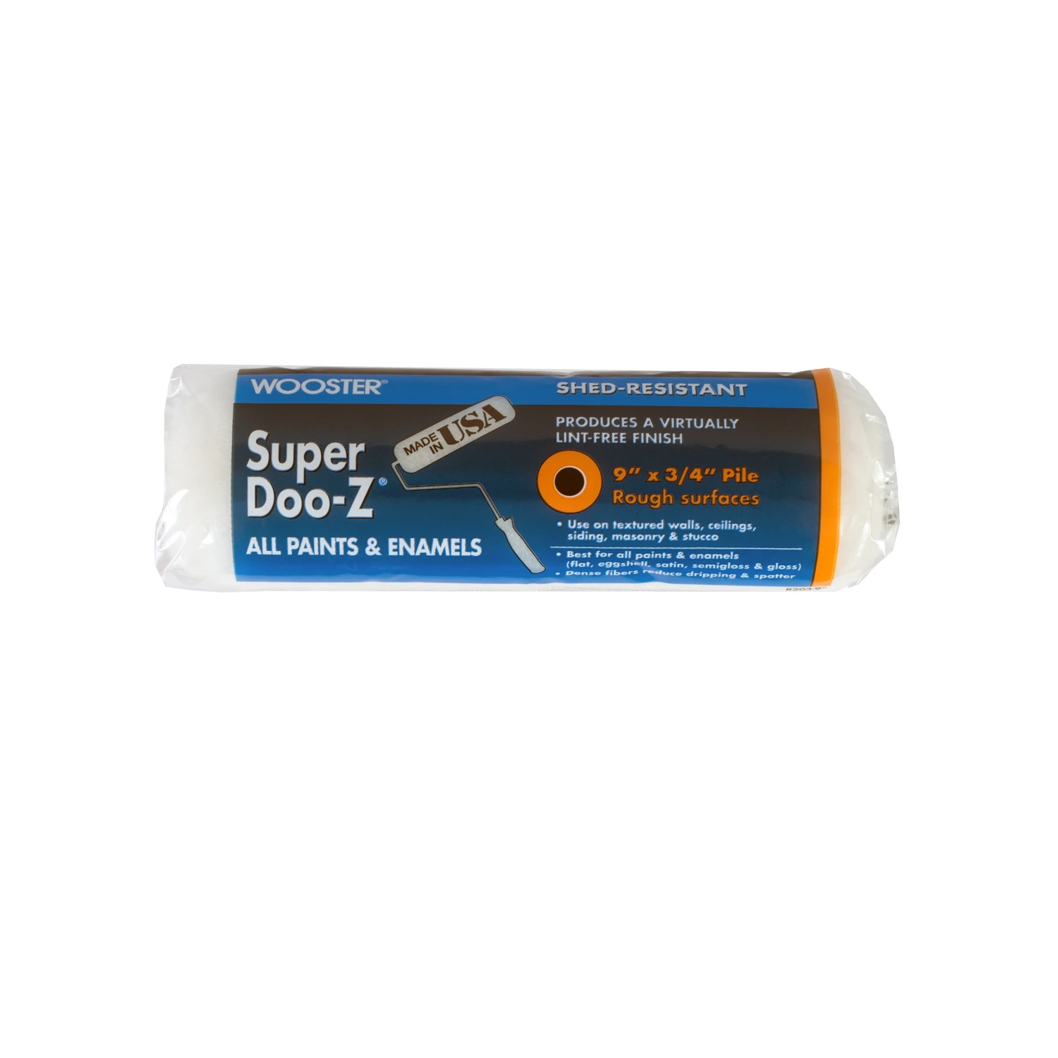 Super Doo-Z Paint Roller Cover, Rough, 3/4-In. Nap, 9-In.