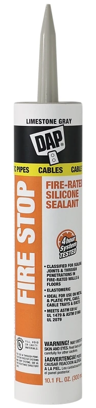 10.1 Oz. Fire Stop Fire-rated Sealant, Limestone Gray - Model 18806