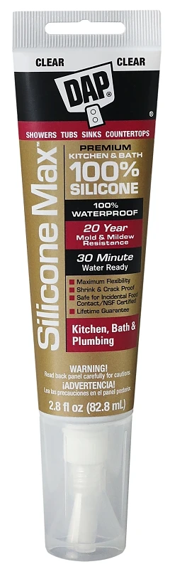 Silicone Max 2.8 Oz. Clear Premium Kitchen, Bath & Plumbing Sealant