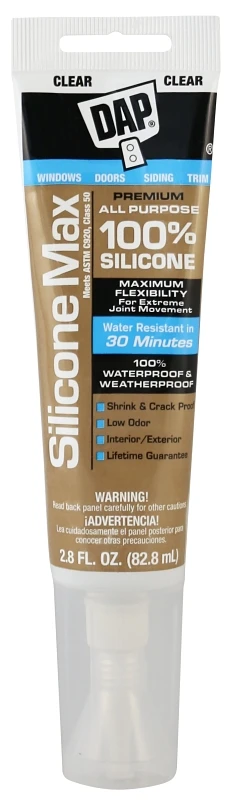 Silicone Max 2.8 Oz. Clear Premium All Purpose 100% Silicone Sealant