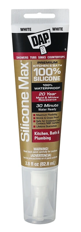 2.8 Oz. White Premium Kitchen, Bath & Plumbing 100% Silicone Sealant
