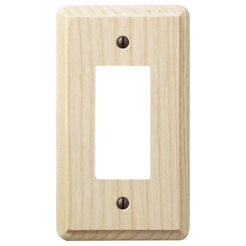 Contemporary Wall Plate, Unfinished Ash Wood, 1 Rocker
