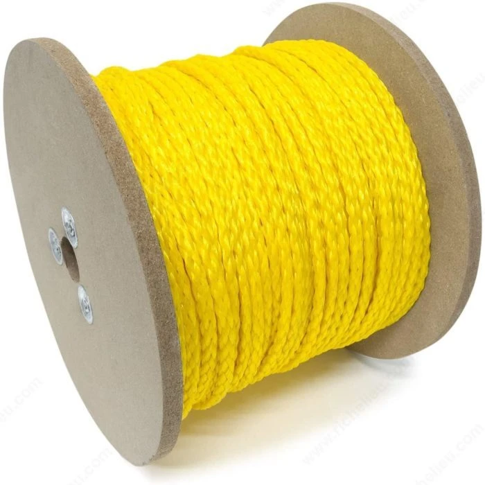 Polypropylene Rope, Braided, Yellow, 1/2 In. x 250 Ft.