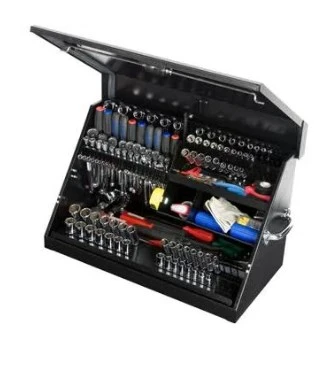 Portable Triangle Tool Box, Black Steel, 30 X 15 Inches, Model Me300b