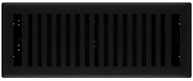 Signature Series Floor Register, Black Iron Montezuma, Steel, 4 x 12 In.