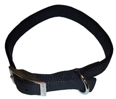 Double Ply Black Nylon Dog Collar, 1 X 22-inch, Model 02901 B Blk22