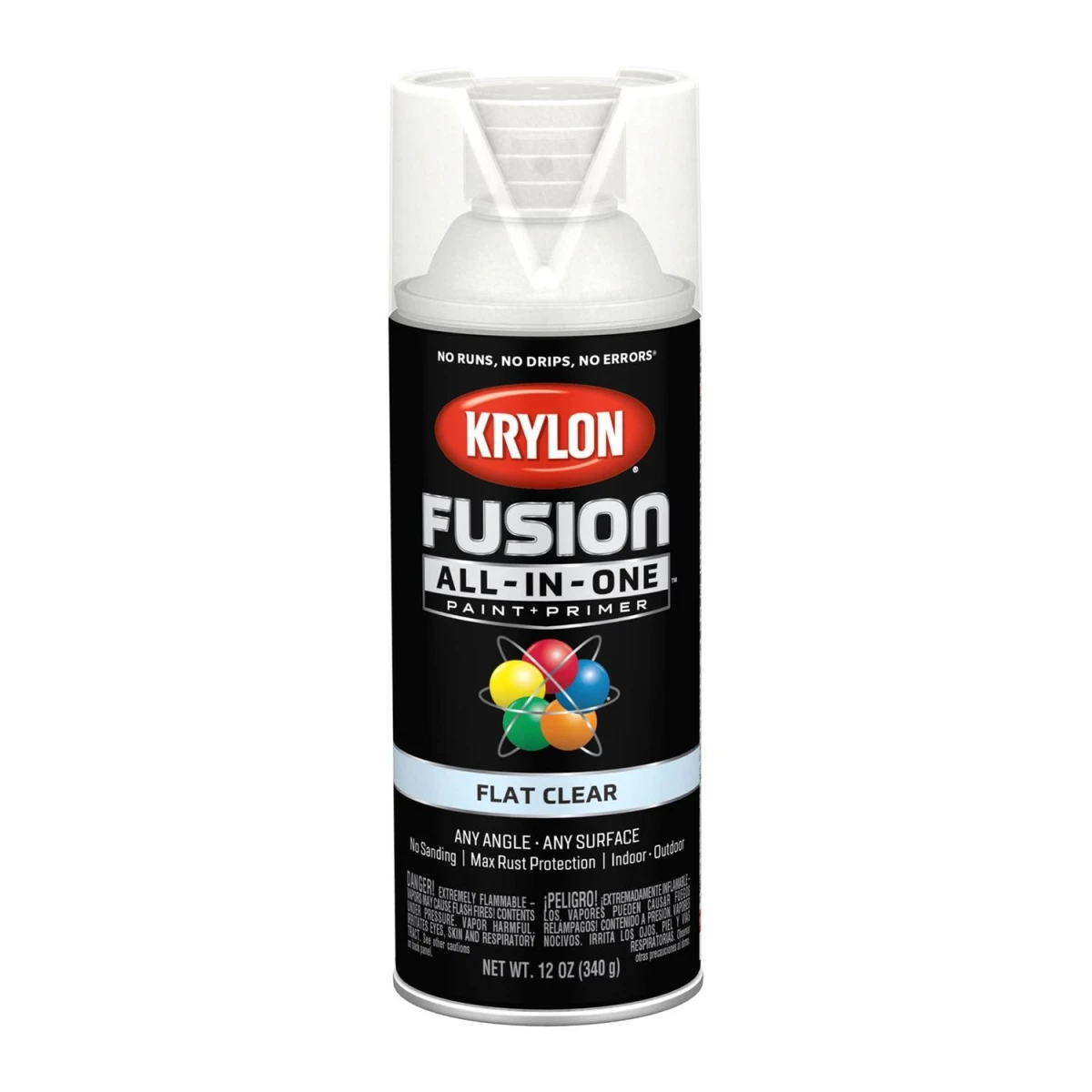 Fusion All-in-one Flat Clear Paint + Primer Spray Paint 12 Oz - Versatile Use