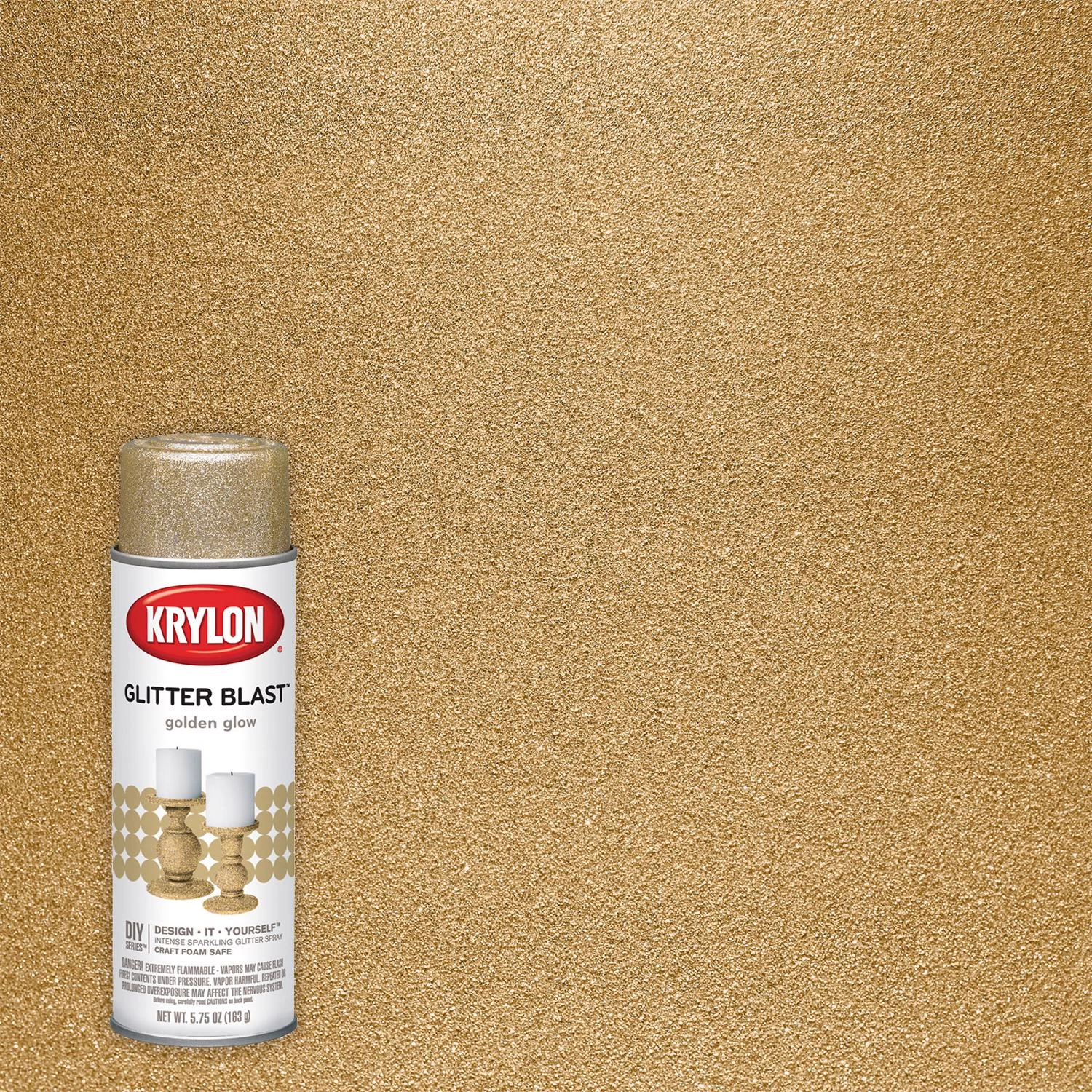 Glitter Blast Golden Glow Spray Paint 5.75 Oz - Indoor/outdoor Use
