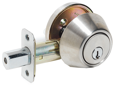 Single-Cylinder Deadbolt, Satin Stainless Steel, Must Purchase in Quant. of 3