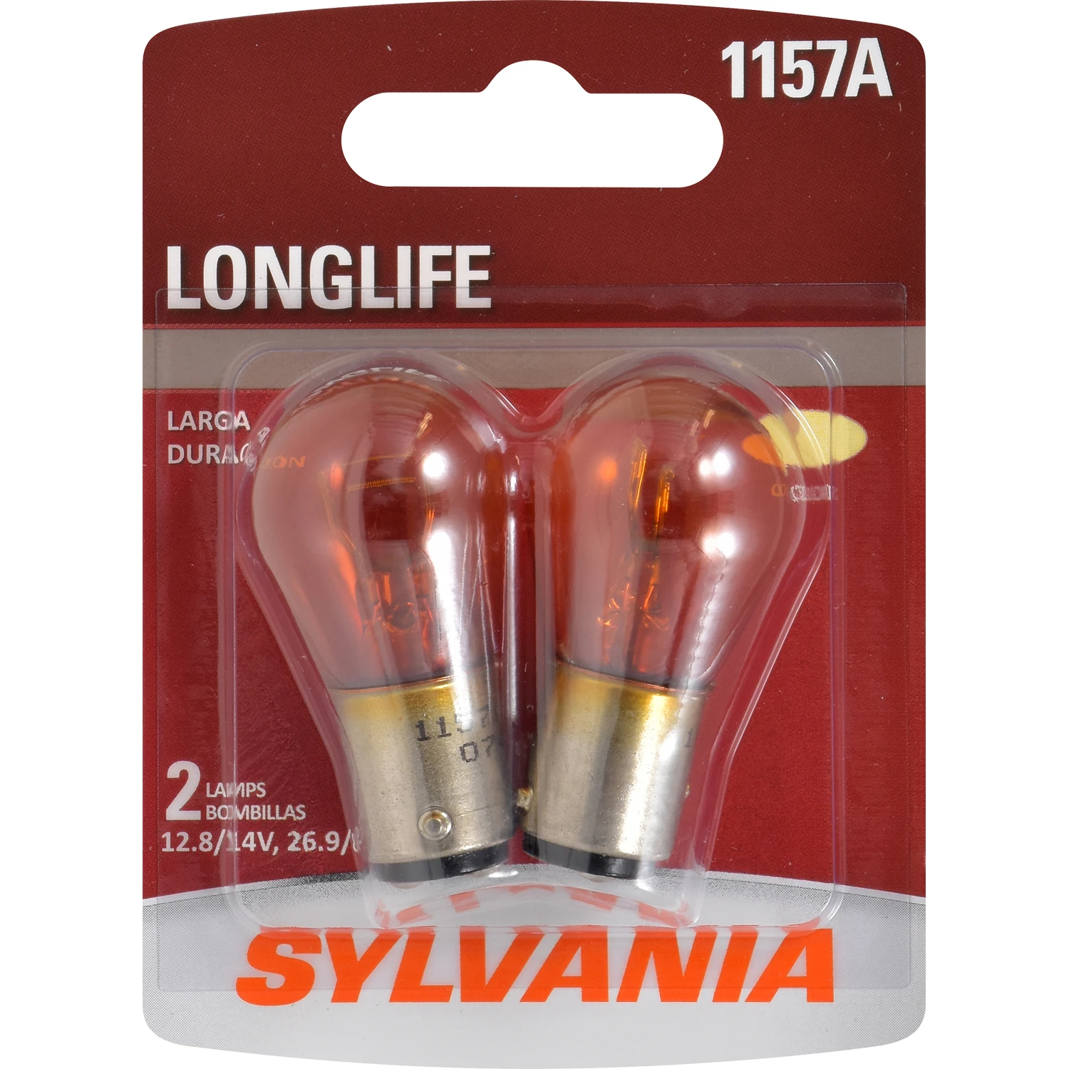 1157A Long Life Miniature Amber Bulb, 1157ALL BP2, 2-Pk.