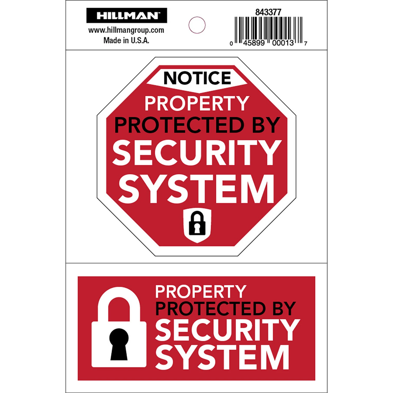 English White Security Decal 4 In. H X 6 In. W - Durable Vinyl