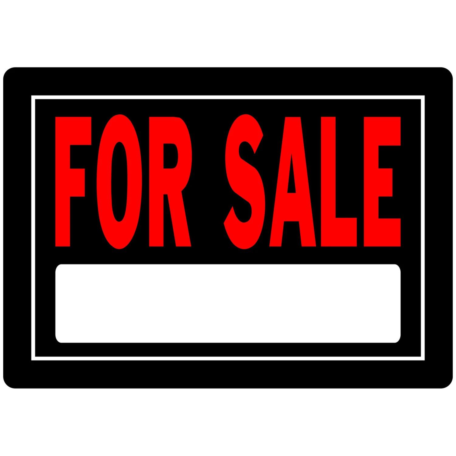 Black And Red For Sale Sign 10 In. H X 14 In. W Aluminum