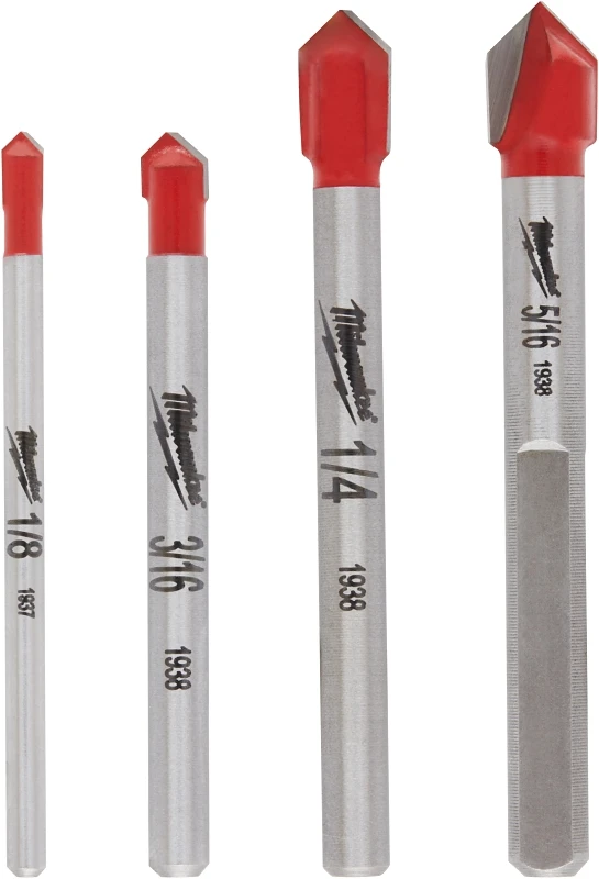 Milwaukee Carbide Glass and Tile Bit Set (4-Pack)