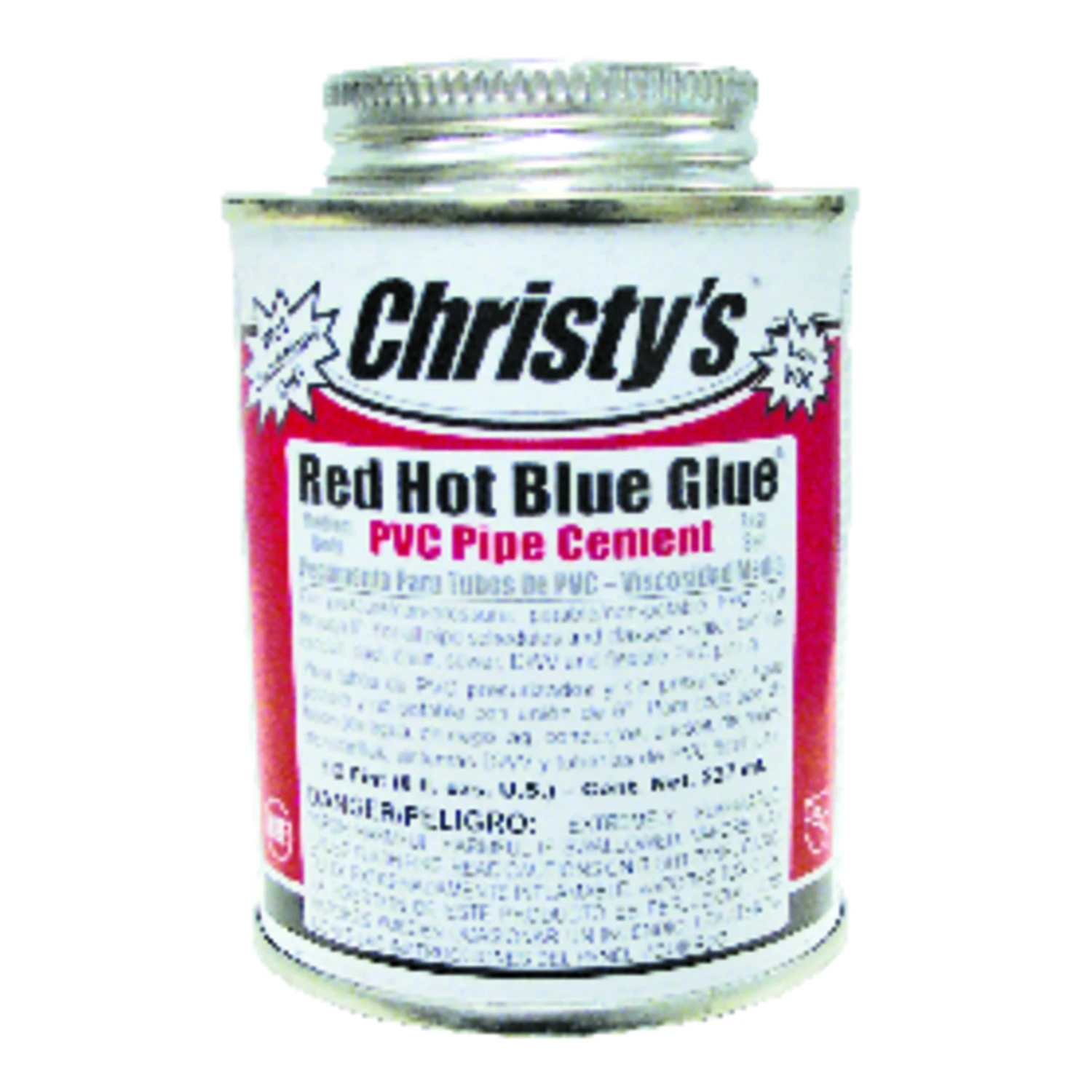 8 Oz. Low Voc Red Hot Blue Glue Pvc Cement For Potable Water & More