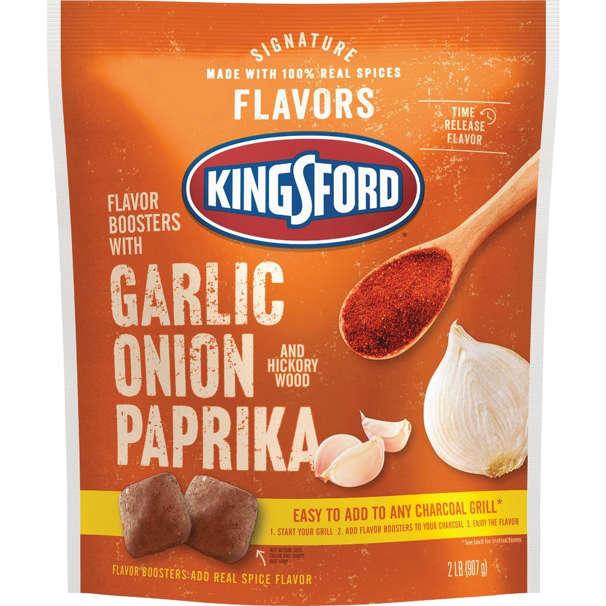 Signature Flavors Charcoal Briquets with Garlic, Onion, Paprika, and Hickory, 2 Pounds