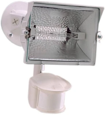 Ms188w 300-watt White Motion Activated Halogen Security Flood Light