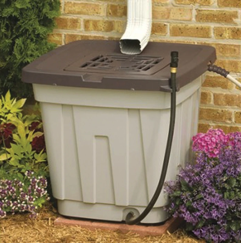 50 Gallon Rain Barrel With Lid And Leader Hose