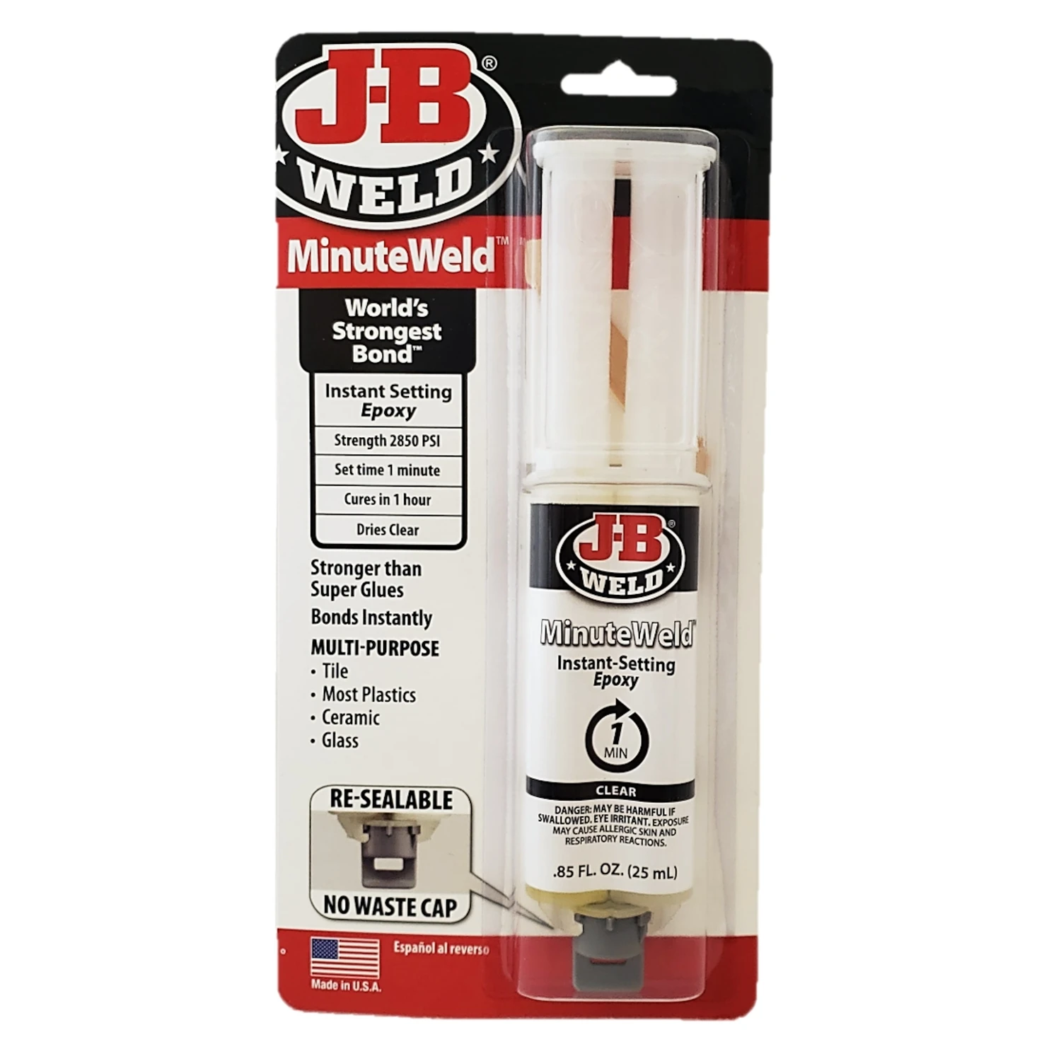 0.85 Oz. Minuteweld High Strength Epoxy Syringe For Multi-surface Bonding