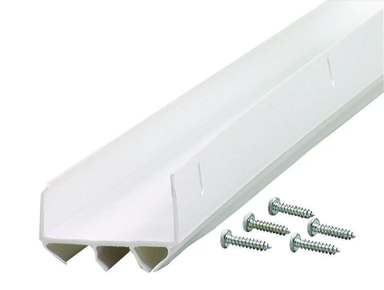 White U-Shaped Door Bottom with Vinyl Fins, 36 Inches Length