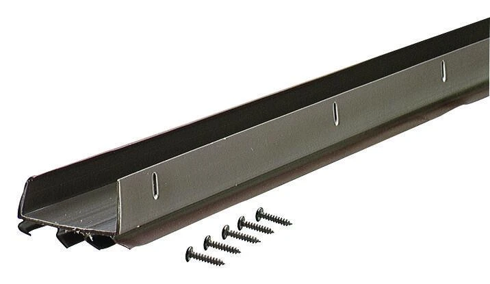 Brown U-Shaped Door Bottom with Vinyl Fins, 36 Inches Length