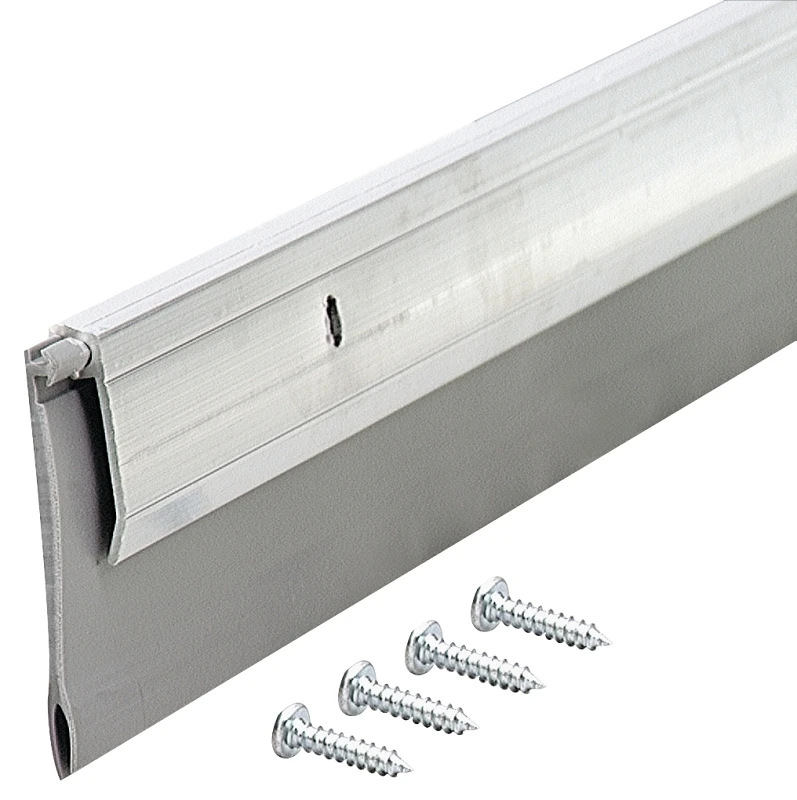 2 In. W. X 36 In. L. Silver Heavy-duty Aluminum And Vinyl Door Sweep
