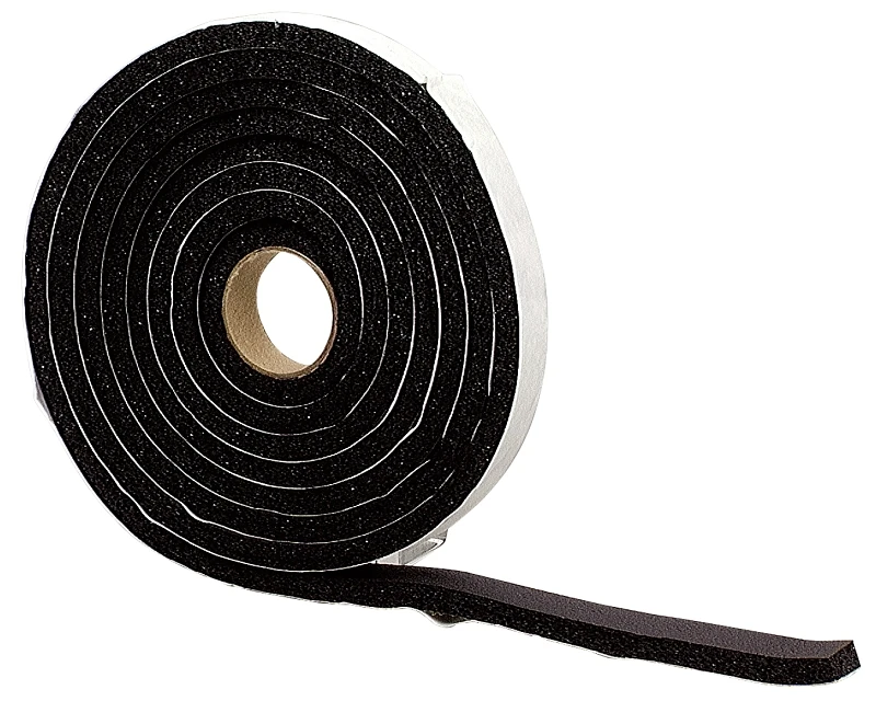 Black Sponge Weatherstrip, One Quarter Inch by One Half Inch by Ten Feet