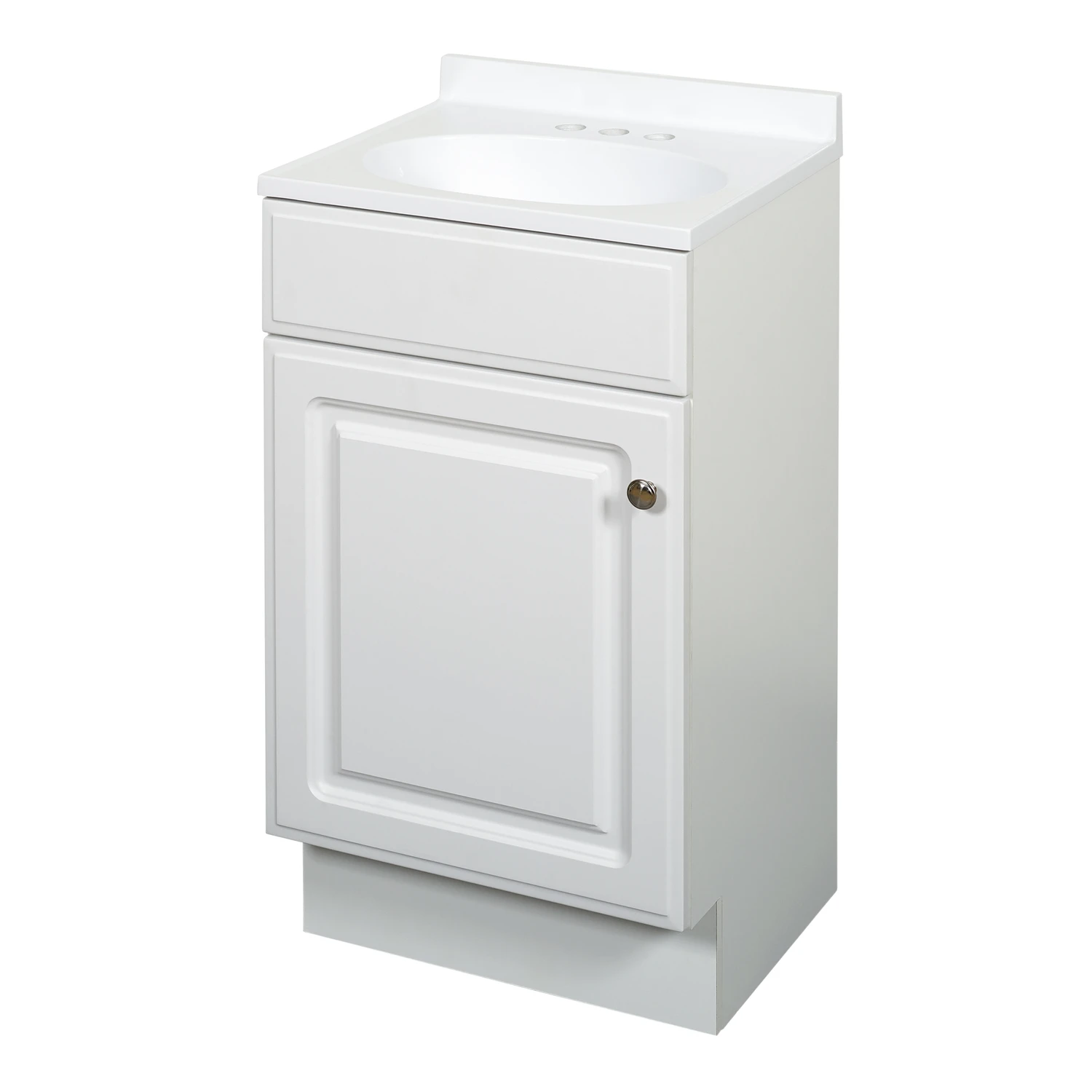 White 18 In. W X 35 In. H X 16 In. D Vanity With Cultured Marble Top