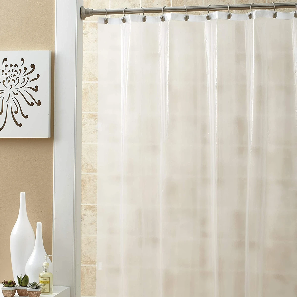 Shower Curtain Liner, Medium Weight PEVA, Frosty, 70 x 72-In.