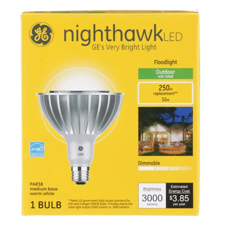 LED Outdoor Floodlight Bulb, Par38, Warm White Frosted, 27 Watt, 3000 Lumens