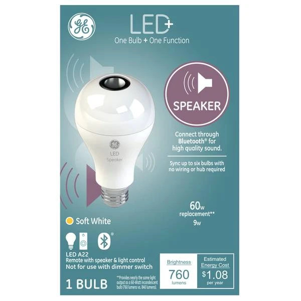 LED+ Speaker Bulb, A21, 760 Lumens, 9-Watt