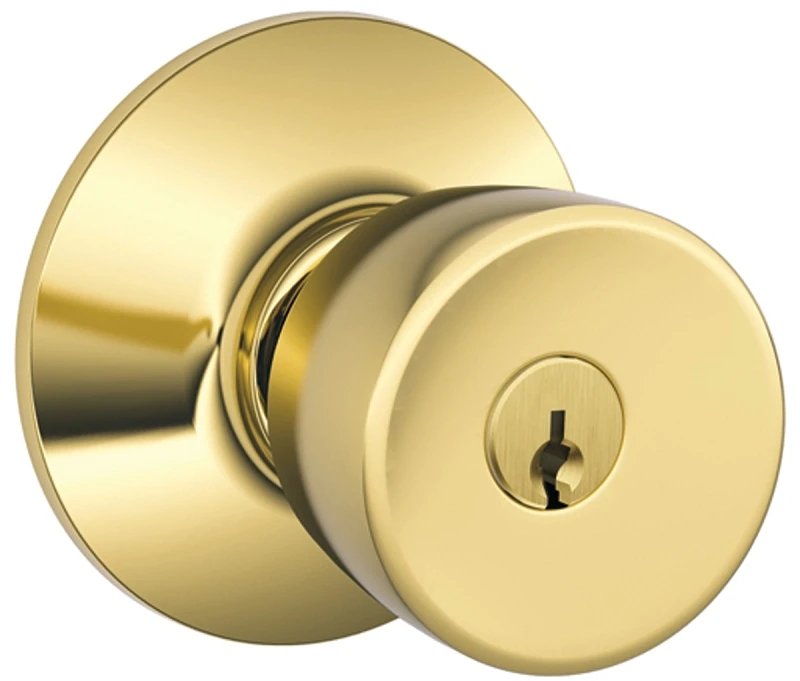 Bell Bright Brass Entry Door Knob With Adjustable Latch And Grade 2 Security