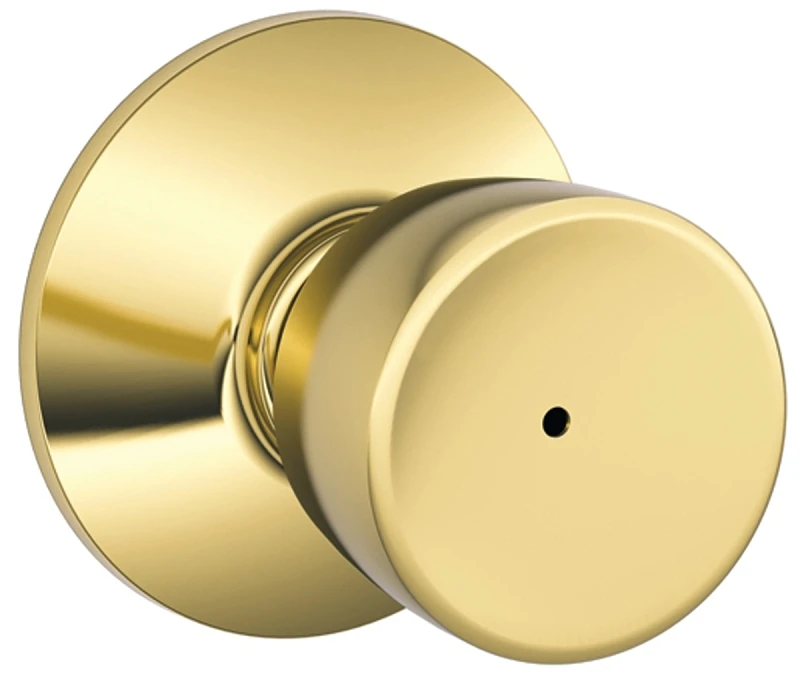 Bell Bright Brass Privacy Lockset For Bed & Bath Doors, Model F40vbel605