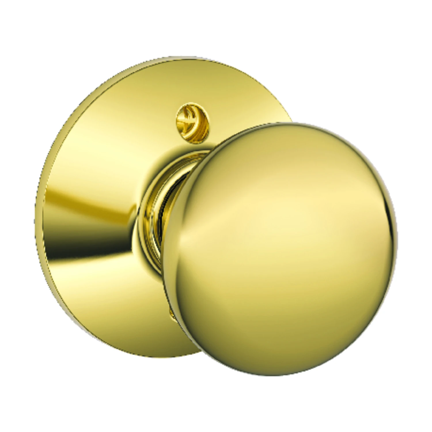 Bright Brass Plymouth Dummy Door Knob - Non-turning Decorative Pull